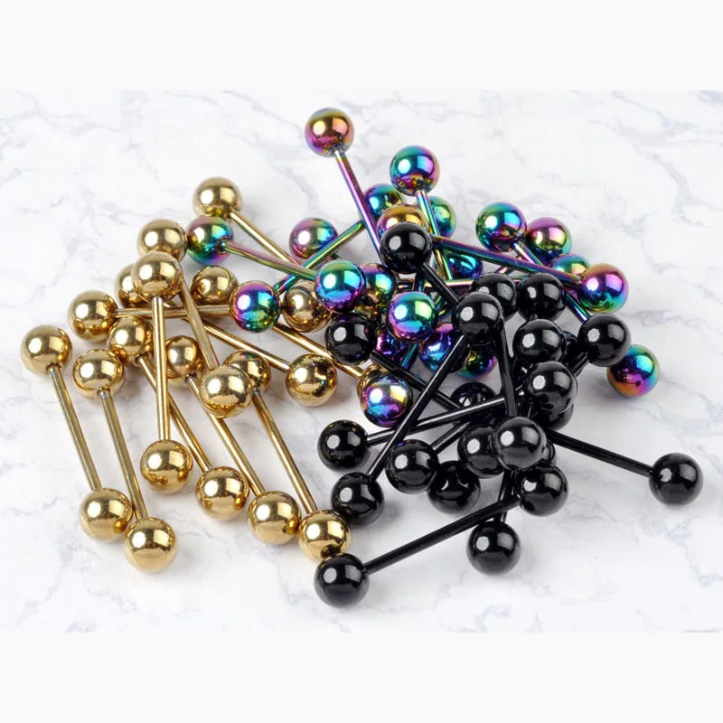 

PINKSEE 1 Piece Stainless Steel Curved Eyebrow Nose Lip Nipple Bead Ring Tongue Piercings Punk Unisex Body Jewelry Wholesale
