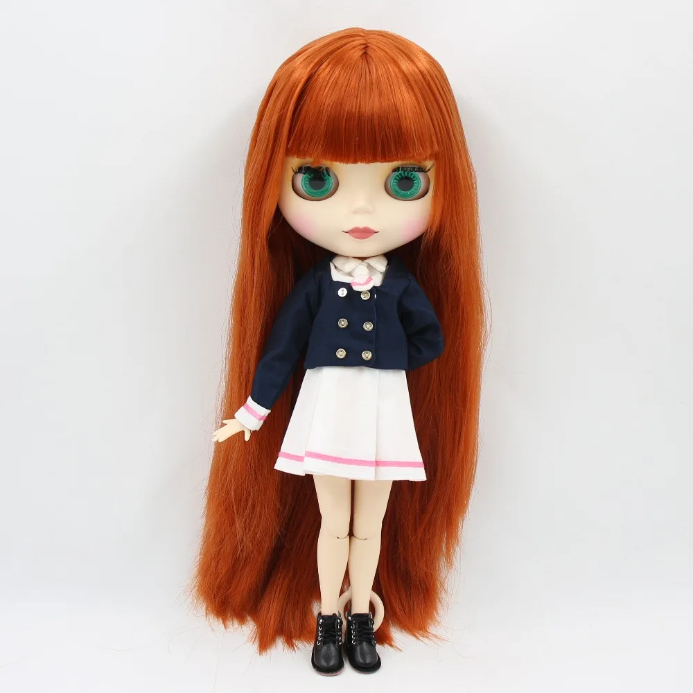 ICY DBS Blyth Doll 1/6 bjd toy 30cm red brown Hair white skin joint body matte face girl gift ob24 anime doll 2