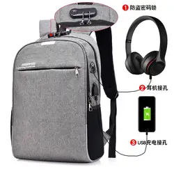 USB перезаряжаемая мужская сумка на плечо Пароль замок школьный Многофункциональный рюкзак ноутбук сумка для компьютера