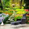 Custom 3D Nature Flowers Garden Path Photo Mural Wallpaper Living Room Bedroom Home Decor Background Wall Covering Papel Murals ► Photo 3/6