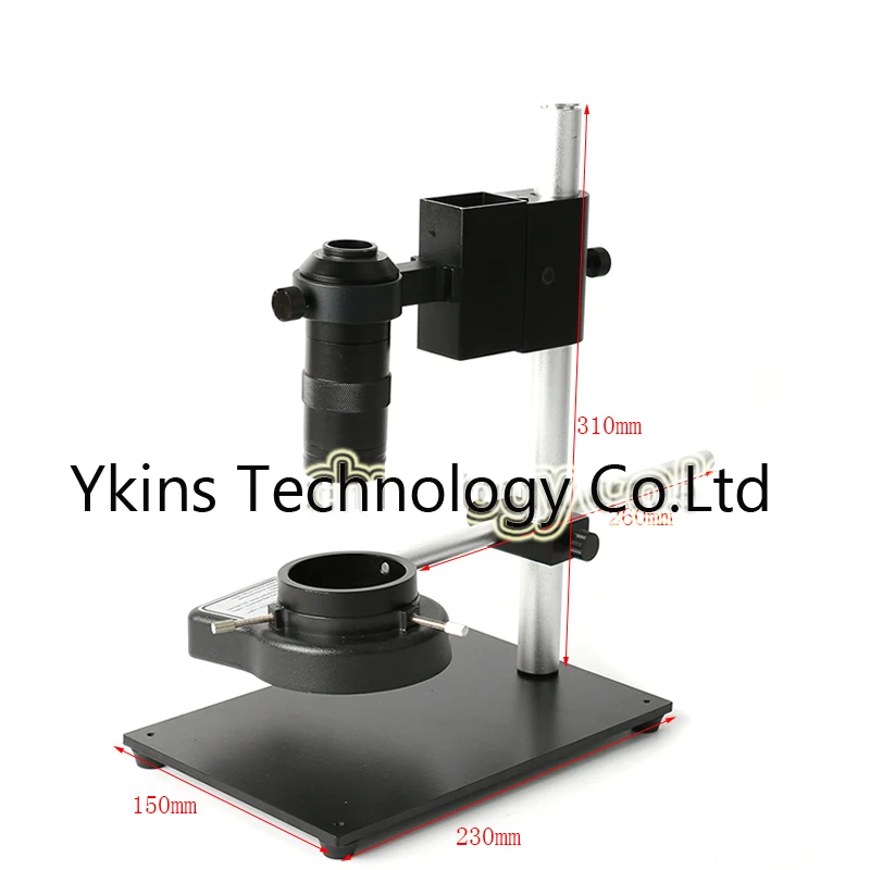 

Metal Adjustable Microscope Holder Video Microscope Camera Stand LED Light Bar Stand + 144 LED Light Ring + 100X C-MOUNT Lens