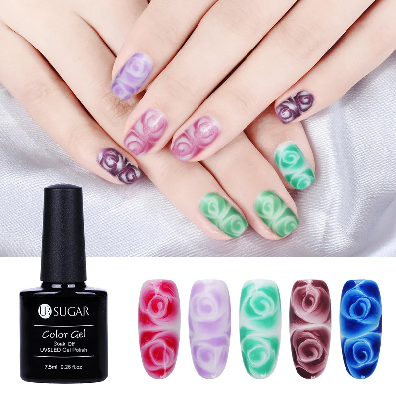 

UR SUGAR 2 Pcs/set 7.5ml White Clear Blossom Gel Glitter Color Gel Soak Off UV LED Gel Polish Manicure Nail Art Gel Varnish DIY
