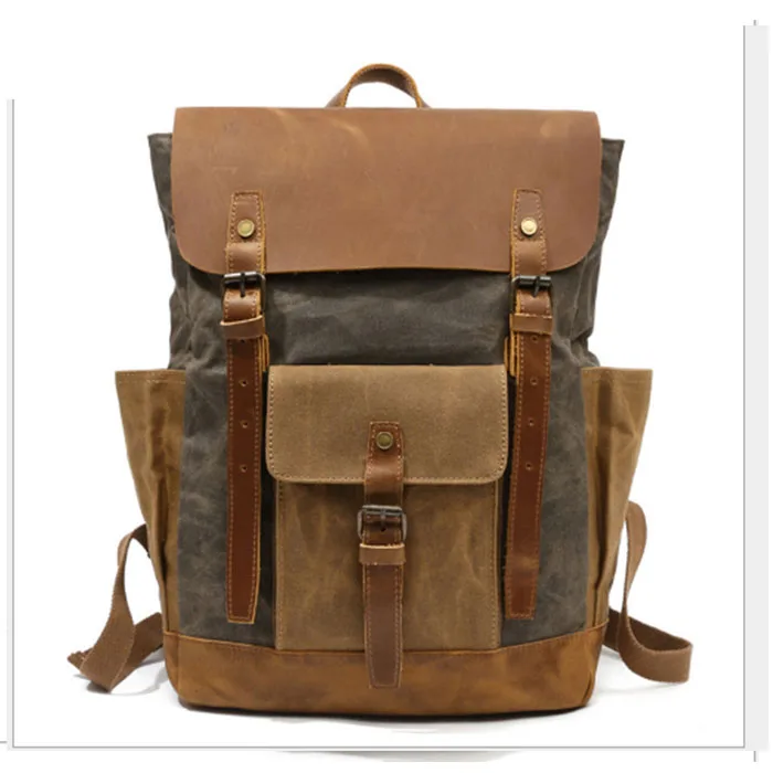 High Quality Vintage Canvas brown/khaki/gray Backpacks for Women Men Rucksack School Shoulder Bag Male Travel Mochila sac a dos High Quality Vintage Canvas brown/khaki/gray Backpacks for Women Men Rucksack School Shoulder Bag Male Travel Mochila sac a dos