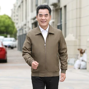 

Autumn dress 2018 New middle-aged male jacket spring and autumn thin coat lapel old-aged male jacket loose