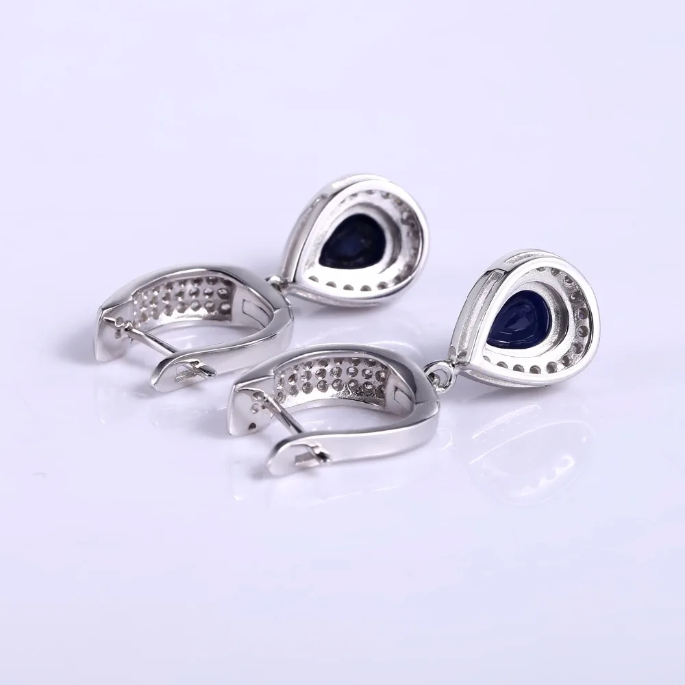Gem's Ballet Лидер продаж 1.29Ct натуральный сапфир драгоценный камень Висячие серьги из натуральной 925 пробы серебряные женские серьги хорошее ювелирное изделие