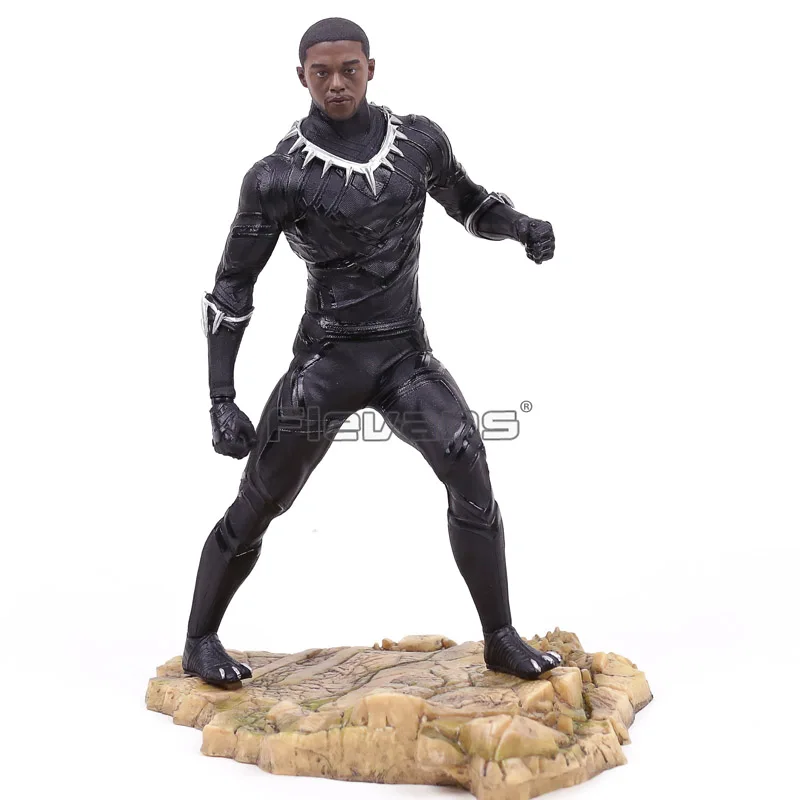 Marvel Super Hero Avengers Black Panther Statue PVC Figure Collectible Model Toy -in Action