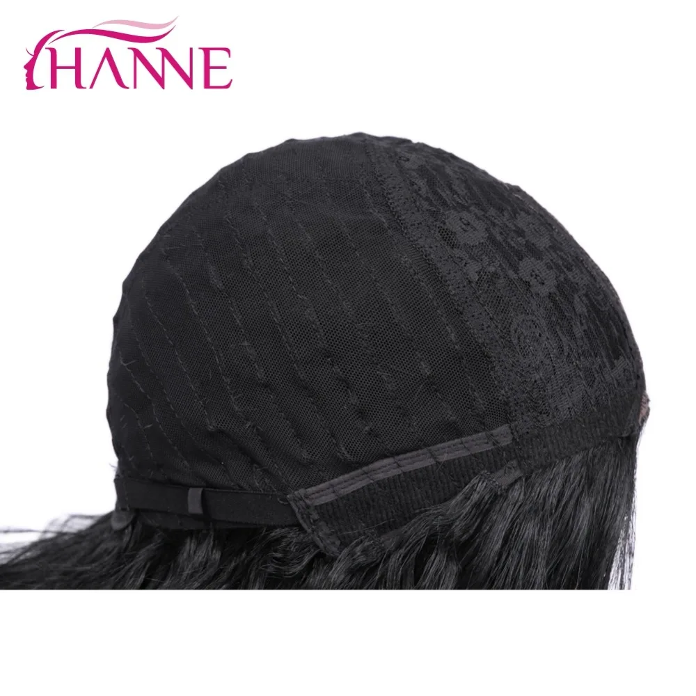 HANNE 24 дюймов длинные парики для черных/белых женщин натуральный черный средняя часть волос глубокие волнистые кружева передние синтетические парики