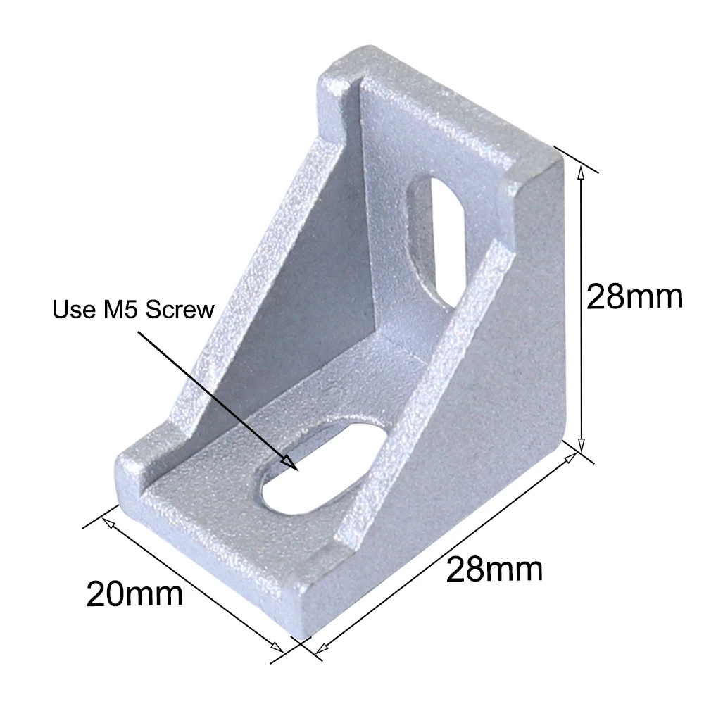 10 20 50 шт. серия Серебряный слот 6 мм угловой L кронштейн-соединитель закрепить разъем 20 S алюминиевый профиль аксессуары