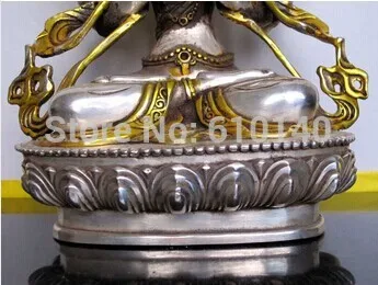 

Do old retro antique Hand exquisite Tibet Tibet Buddhist Four-armed guanyin buddha bronze statue Tibetan -02