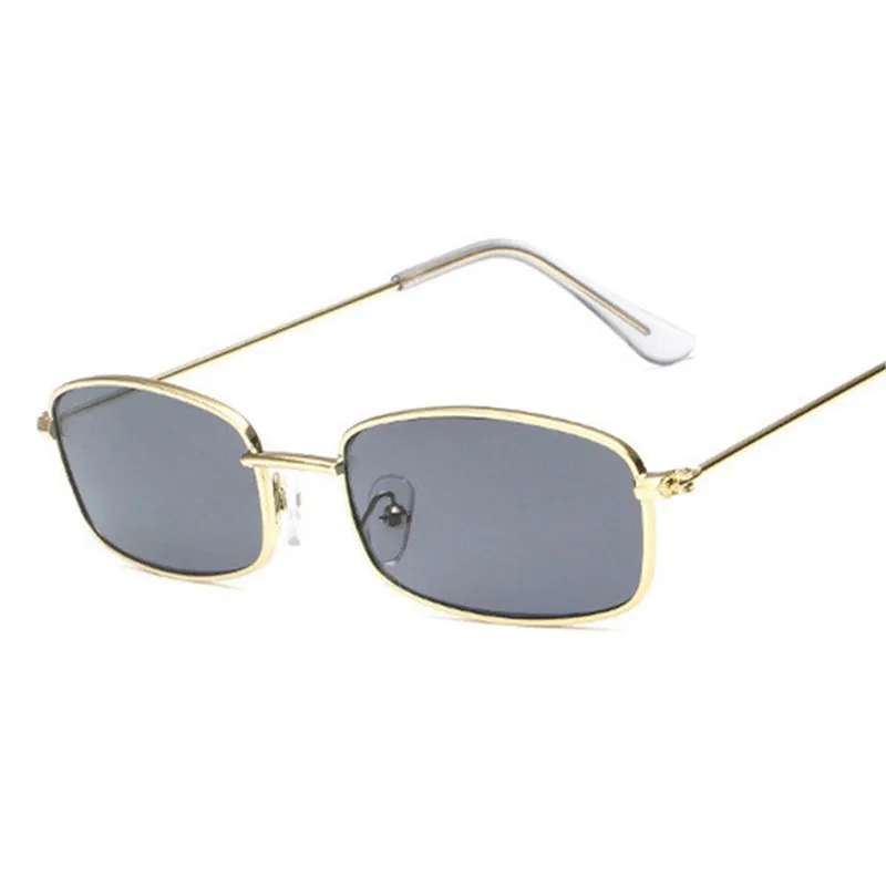 Oulylan, металлические солнцезащитные очки для мужчин и женщин, винтажные, маленькие, прямоугольные, солнцезащитные очки, женские, ретро очки, rave festival Shades Eyeglass UV400 - Цвет линз: C3