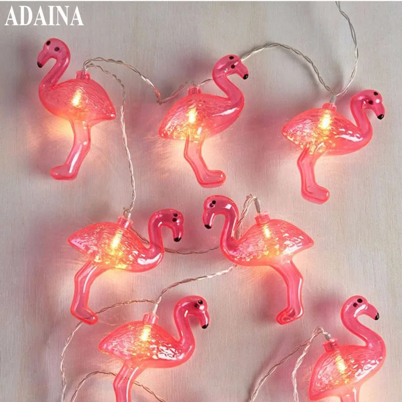 1M 10 LEDs Flamingo Table Lights Wire String Light Christmas Wedding Lighting LED Garland Strip