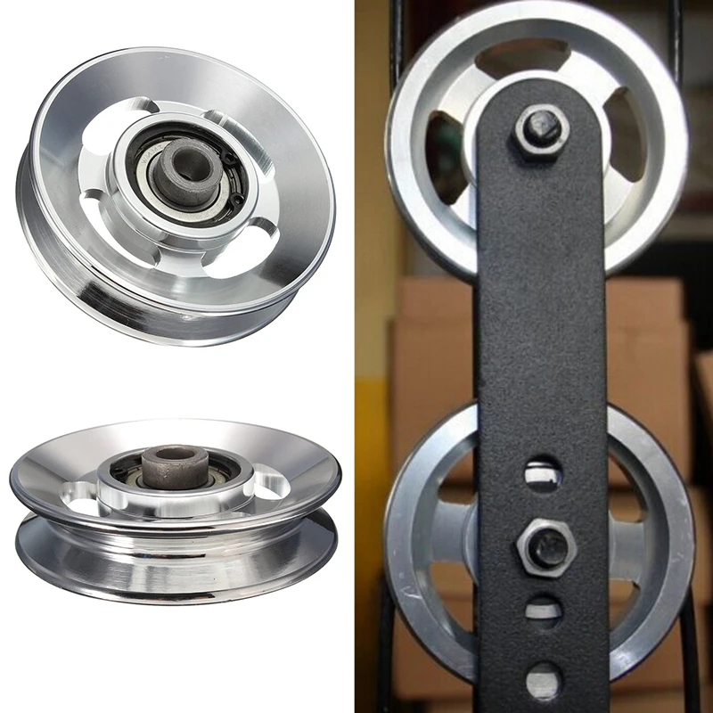 

Mayitr 88mm Aluminum Lift Heavy Load Pulley Wheel Cable Universal Fitness Equipment Part for Climbing Camping Pulley