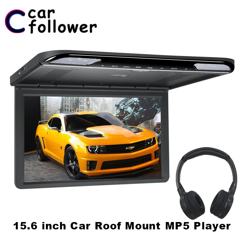 

15.6 Inch Roof Mount Ceiling Monitor 1920x1080 FULL HD 1080P Video MP5 Player HDMI/USB/SD/IR/FM Transmitter/Speaker Car TV