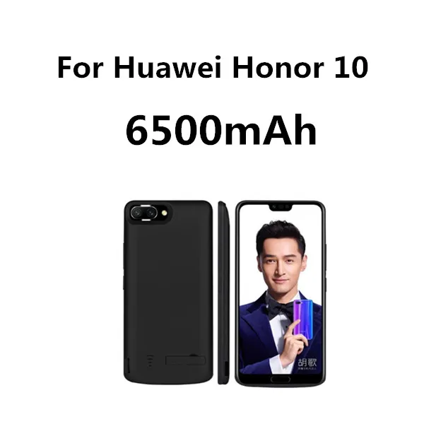 Egeedigi Silicone Shockproof External Battery Charging Back Cover For Huawei Honor V10 V20 9 10 Power Bank Battery Charge Case - Цвет: Honor 10 Black