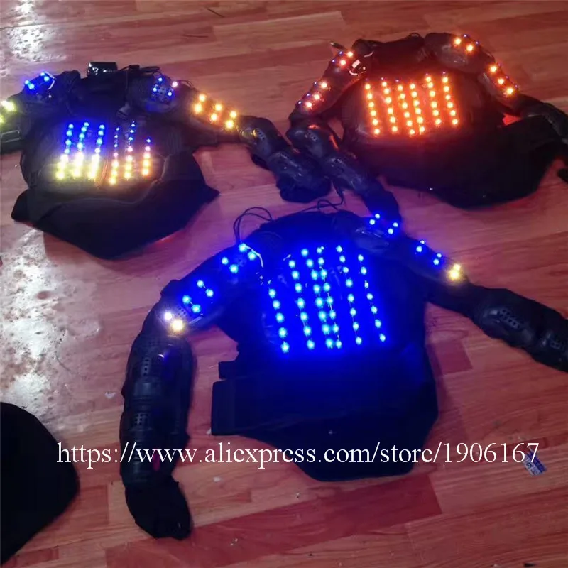 New Arrival Fashion LED Armor Light Up Jackets Costume Glove Glasses Led Outfit Clothes Led Suit For LED Robot suits05