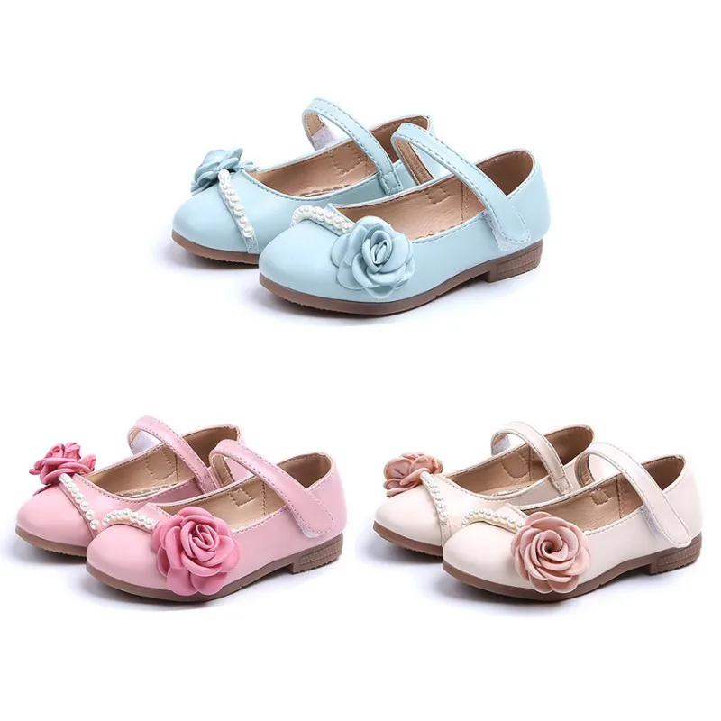 Fashion Girls Flat Dress Party Shoes Children Toddler Kid PU Leather