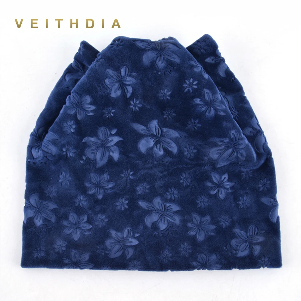 Осенне зимние женские облегающие шапки VEITHDIA шапка с кошачьими ушками теплые