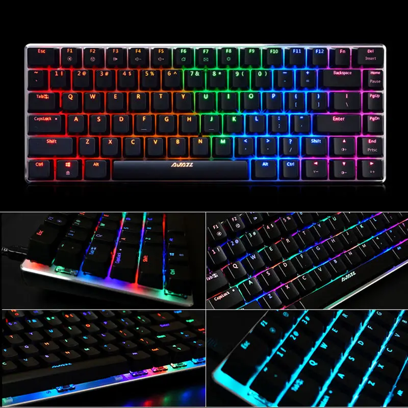 Новинка 2017 82 клавиши проводная AK33 RGB светодиодный ная подсветка Usb Мультимедийная