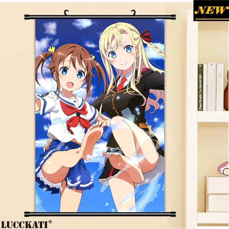 8yande.re 356687 feet high_school_fleet misaki_akeno nopan seifuku uniform wet wilhelmina_braunschweig_ingenohl_friedeburg_