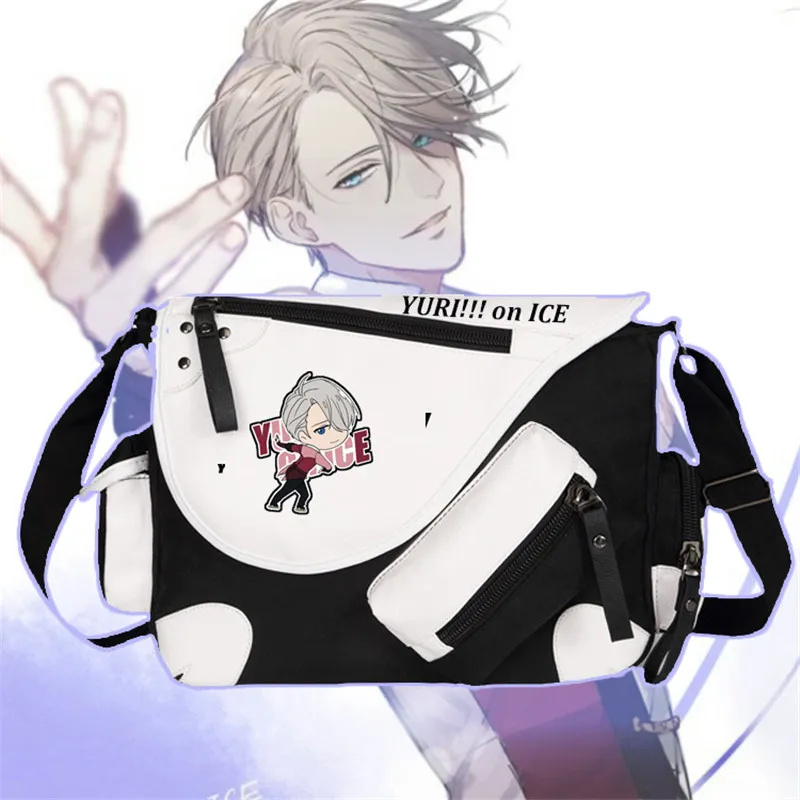 

Anime YURI!!! on ICE Yuri Plisetsky Cosplay Shoulder Bag Canvas Bolsa Masculina Student Crossbody Messenger Bags School Satchel
