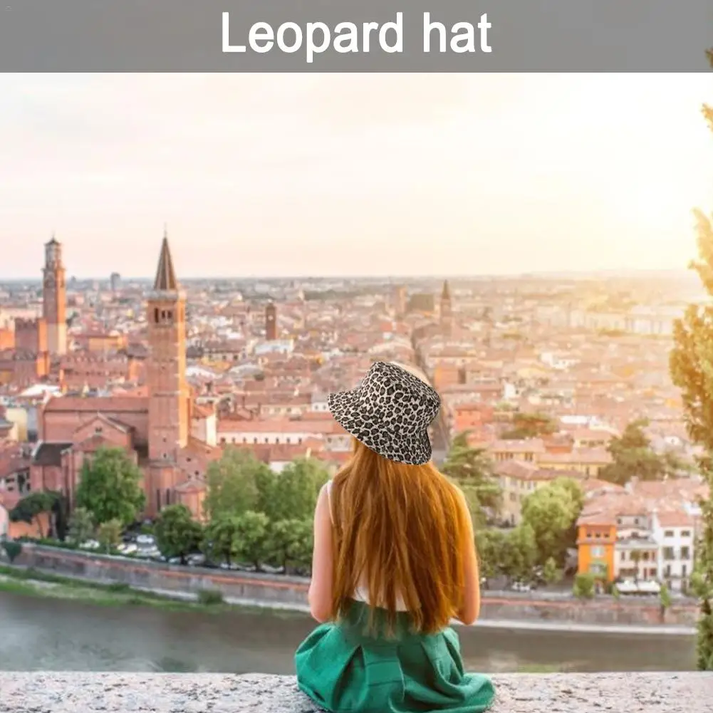 Fisherman Bucket Hat Leopard Outdoor Travel Sun Protection Hats Both Sides Available Sun Cap Hats for Men and Women