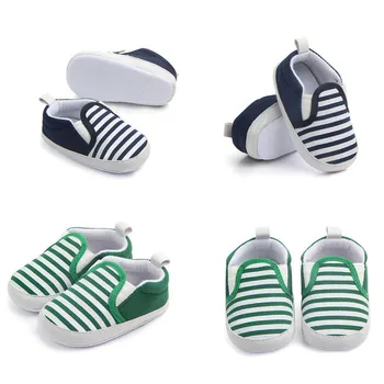 

pudcoco 2018 Infant Baby Casual Shoes Toddler Newborn Baby Boys Girls striped Soft Sole Casual Shoes 0-18M