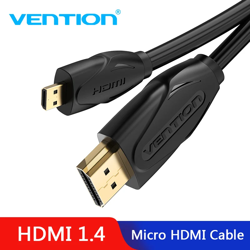 

Vention Micro HDMI to HDMI Cable Micro HDMI 1.4 3D 2K 1m 1.5m 2m 3m High Premium HDMI Adapter for Phone Tablet HDTV Camera