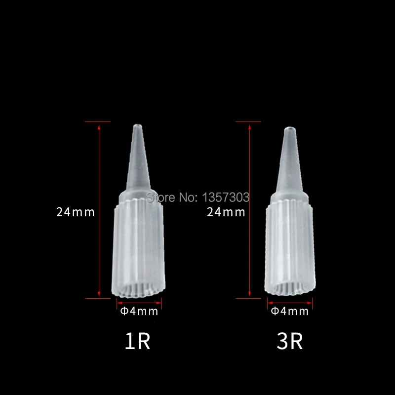 Наконечники игл для татуажа шт. бровей 500 для перманентного макияж пластик колпачки для татуировки соответствует 1R 3R Вышивка крестом иглы
