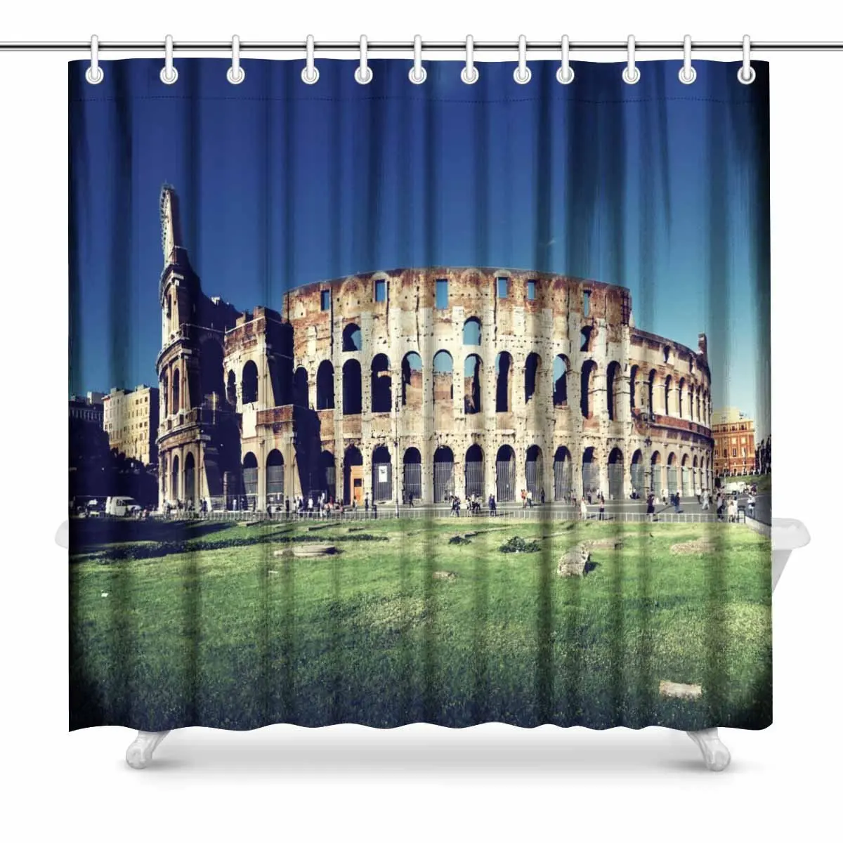 Aplysia Colosseum in Rome Italy Bathroom Decor Shower Curtain Set with
