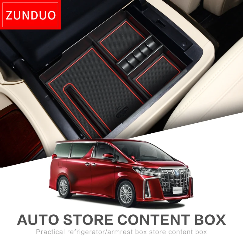 

Автомобильный центральный подлокотник, коробка для хранения для Toyota Alphard vellfire AH30 2015 + контейнер-органайзер, аксессуары, поднос