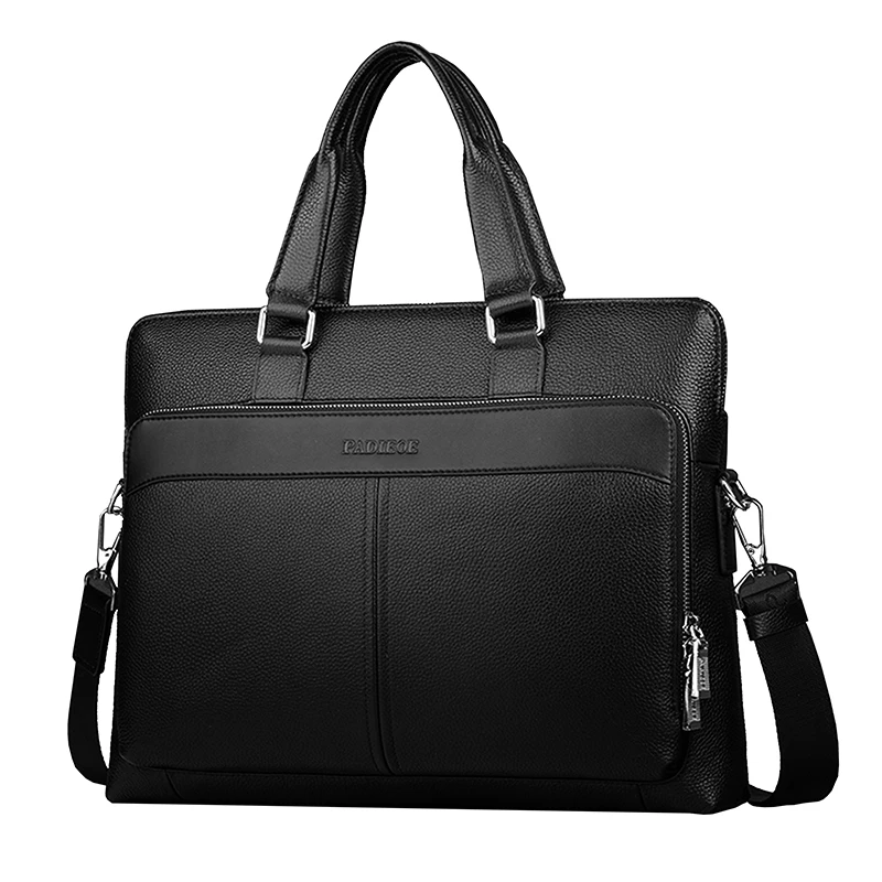 Discounted Large Capacity Cow Leather Briefcases for Men New Fashion Brand Portfolio Laptop Bags