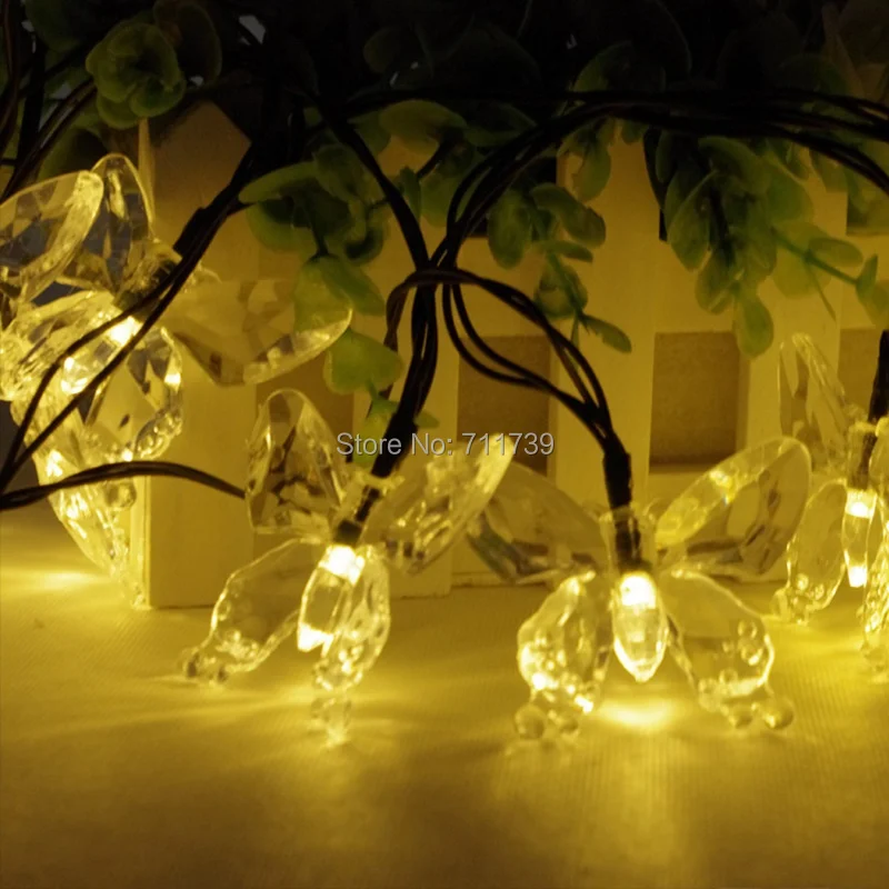 5 компл. 20 LED солнечной энергии Открытый Рождество украшения садовые фонари Рождество цветы огни строки гирлянда