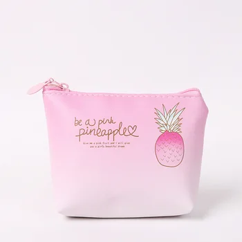 

1 Pcs Cartoon Pineapple Design PU Coin Purse Women Zipper Wallet Storage Bag Size: approx 12*8.5 cm