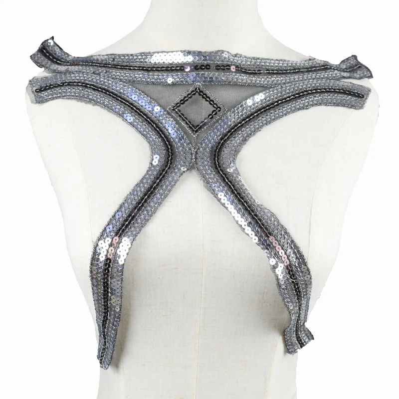 

1pc Embroidery Big Lace Collar Flower Polyester Fabric,DIY Handmade Collar Lace Fabrics For Sewing Collar Crafts BW027