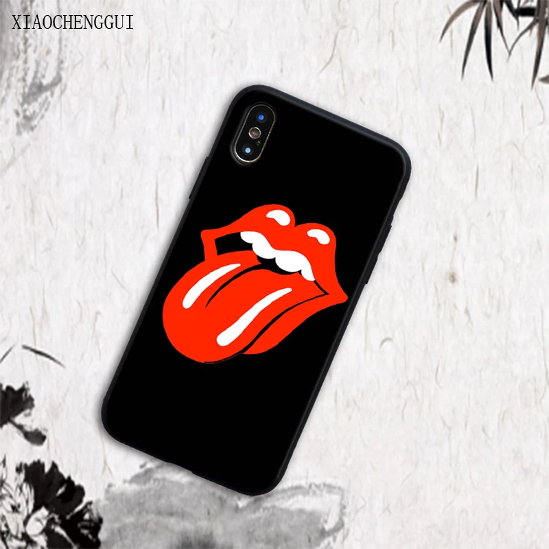

Funny tongue Funny cover design shell for Black Soft silicone Shell For Apple iphone 5 5s SE 6 6S 7 8 PLUS X XS XR XSMAX case
