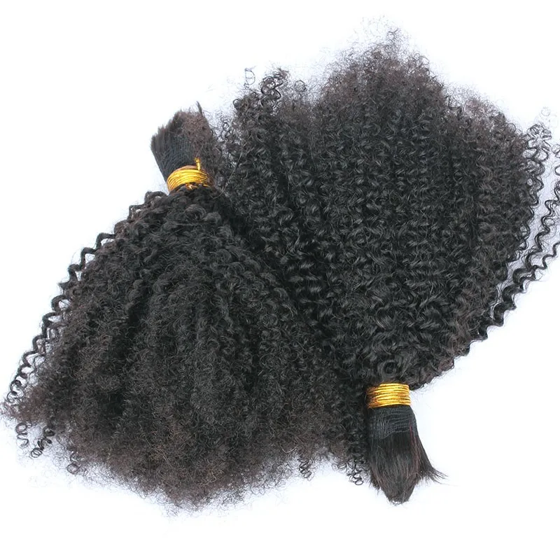 

Human Braiding Hair Bulk No Attachment Mongolian Afro Kinky Curly Bulk Hair For Braiding 1Pc Braids 4B 4C You May Remy Extension