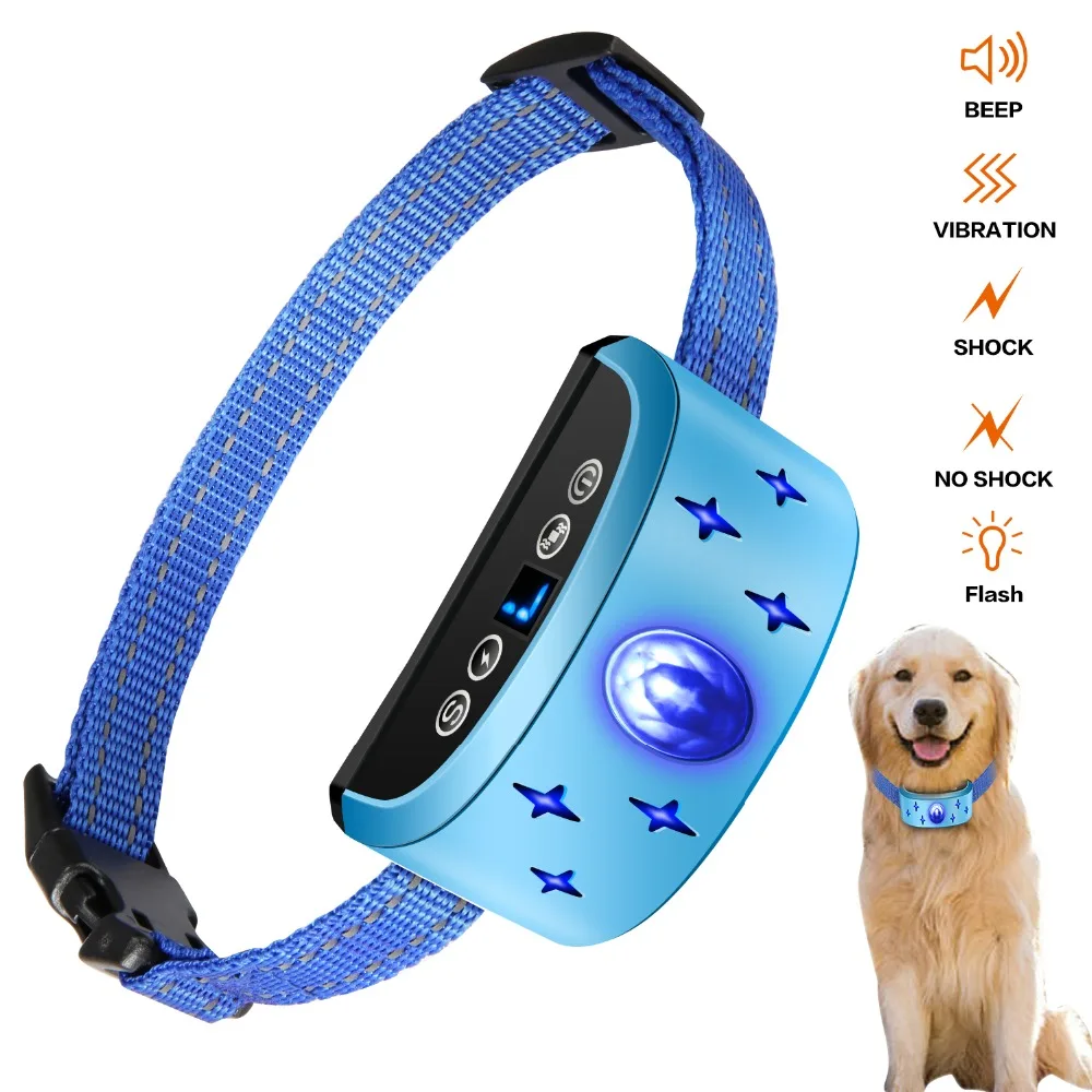 

Dog Anti Bark Collar Rechargeable Vibration Collar Stop Barking Dog Pet Trainer Automatic Electric Shock Sound Training Collar