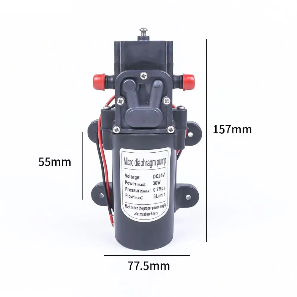 24 В 130PIS 30 Вт 3л/мин высокое качество небольшой безопасности высокого давления миниатюрная диафрагма самовсасывание - Напряжение: 24V 30W