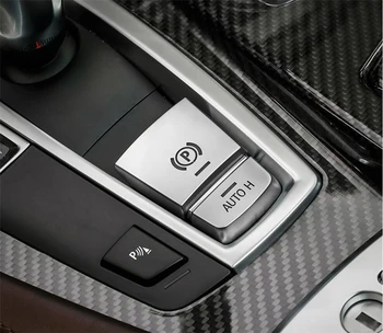 

Yimaautotrims Electrical Park Hand Brake "P" Stalls & Auto Hold Button Cover Trim Fit For BMW X5 F15 2014 - 2017 ABS Interior