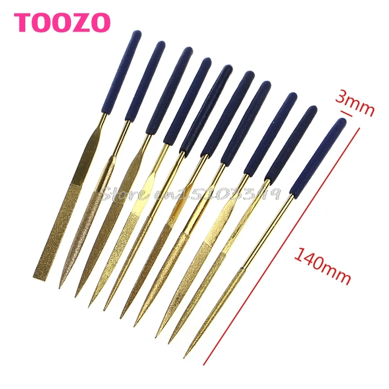 10Pcs Titanium Diamond Coating Needle Flat File Set Metal Working Craft Tools G08 Whosale&DropShip|file set|diamond coatingflat file |