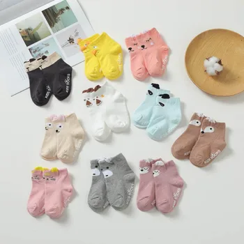 

1 Pair Baby Socks Baby Boys Girls Infant Cotton Cartoon Pattern Socks Warm Anti Slip Floor Socks Leg Warmer