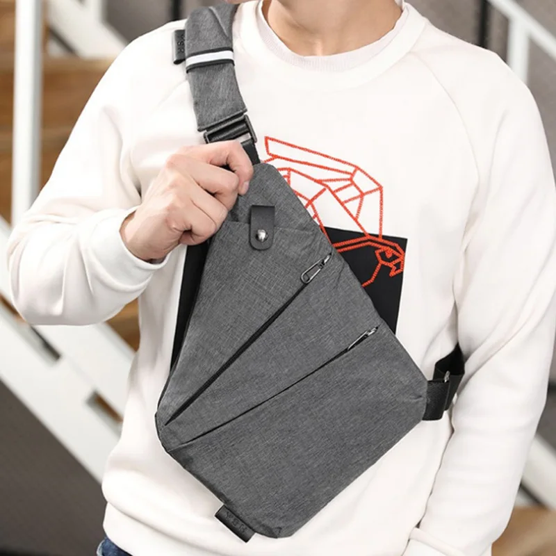 

Hacmpoehue Men Compact Single Shoulder Bags Waterproof Crossbody Bags Male Messenger Bag Chest Pack Cool Motorcycle Sling Bag