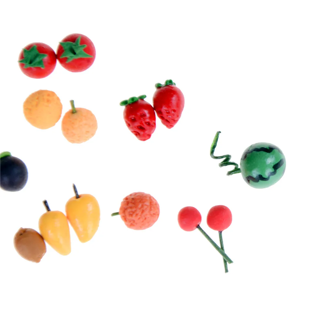 

20Pcs/Set mini fruit cute 1:12 Multi-fruit Dollhouse Miniature Handmade Toy Fruit Doll Kitchen Decoration