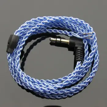 

diy earphone cable blue twist silver plated cable OD:3mm 2pcs