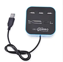 COMBO All In One USB 2.0 USB HUB Micro SD High Speed Card Reader 3 USB Ports Adapter Connector For Tablet PC Computer Laptop