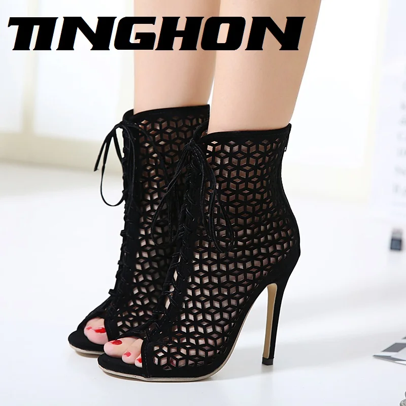 

New Arrival Women Sandals Fashion Ladies Shoes Hollow High Heels Shoes Woman Pumps Lace Up Sapato Feminino Salto Alto pumps