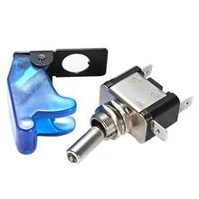 1 PC DIY Blue LED Illuminated SPST Racing Car Toggle ON/OFF Switch 12V Car Cover Toggle Switch Rocker Control VEQ28 P69