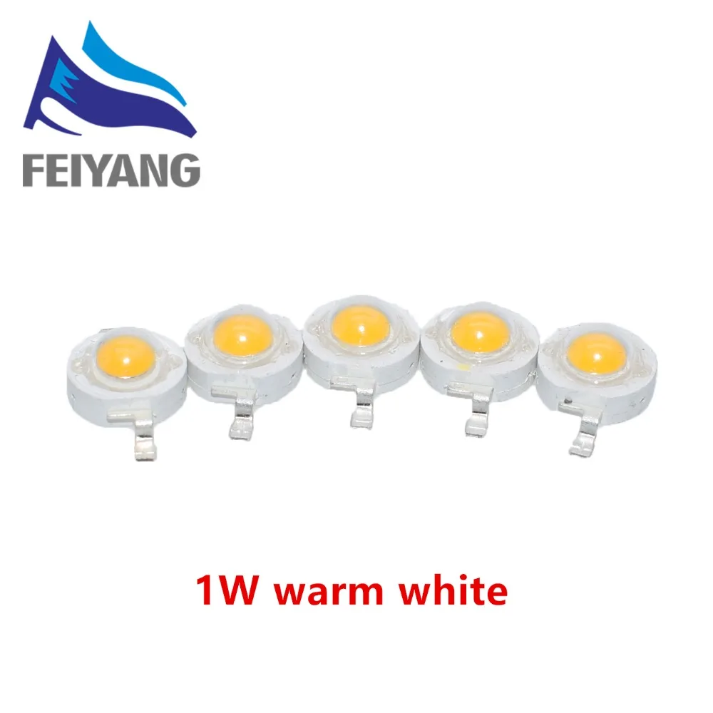 100 шт 1 Вт Светодиодный светильник высокой мощности с бусинами чистый белый/теплый белый 3,2 мА 3,4-в 100-120лм 30 мил