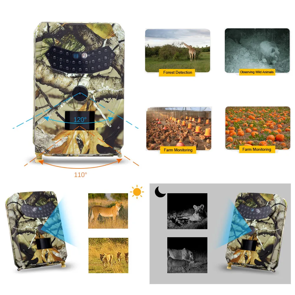 

12MP 1080P Hunting Camera Trap Night Vision Trail Waterproof chasse Cameras Infrared PIR Sensor IP56 thermal imagers Outdoor