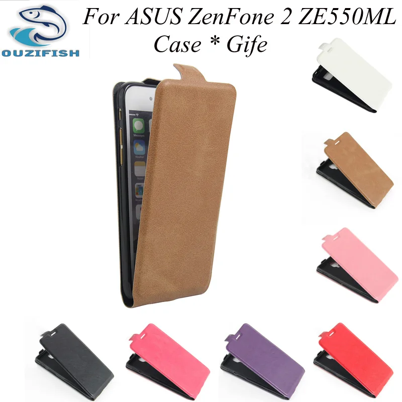 

(OUZIFISH)Leather Case for Asus Zenfone 2 ZE551ML Cover ZE550ML Z00AD / Zenfone 2 Deluxe Cover Vertical Phone Bag PU Flip Case